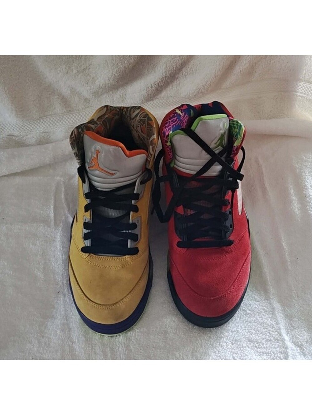 Jordan Air Jordan 5 Retro SE Multicolor Yellow Red High Top Men's Sneaker Sz 8.5